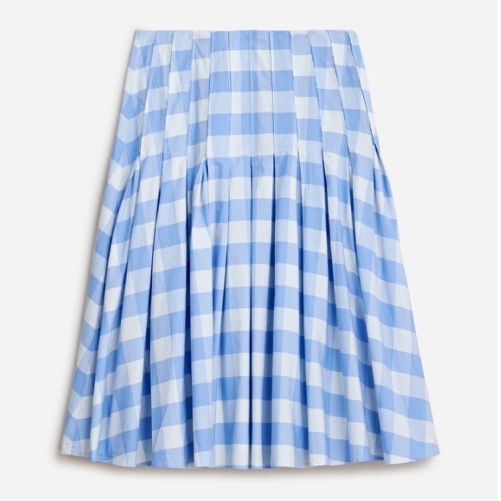J. Crew Light Blue Checkered Skirt